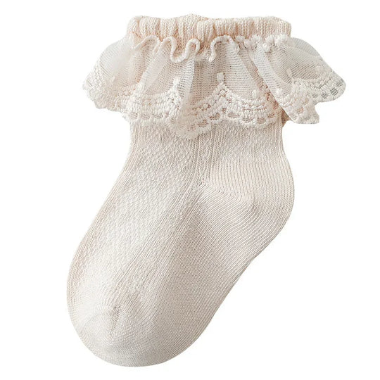 1 Pair Newborn Baby Socks For Girls Cotton Lace Ruffle Infant Girls Sock Princess Mesh Toddler Baby Girls Socks summer 0-12years