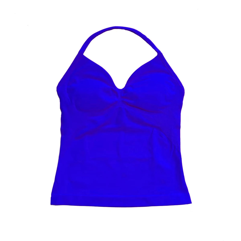 Women's Yoga Vest  Top with Bare Back and Long Straps  Backless Bra for Training  T-shirt for Running and Yoga