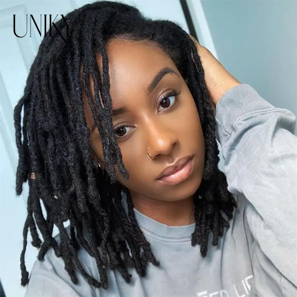 60 Strands Dreadlock Extensions For Men/Women  Afro Kinky Straight 100% Human Hair Handmade Loc Extensions Hair Braids Crochet Beauty hair & fashionfj