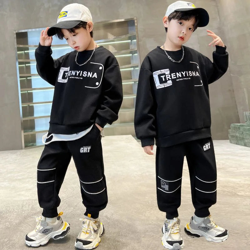 Boys Sweatshirts +Pants Kids Suits 2PCS/Set Cotton 2025 Luminous Spring Autumn Cotton High Quality Christmas Gift Children Cloth Beauty hair & fashionfj