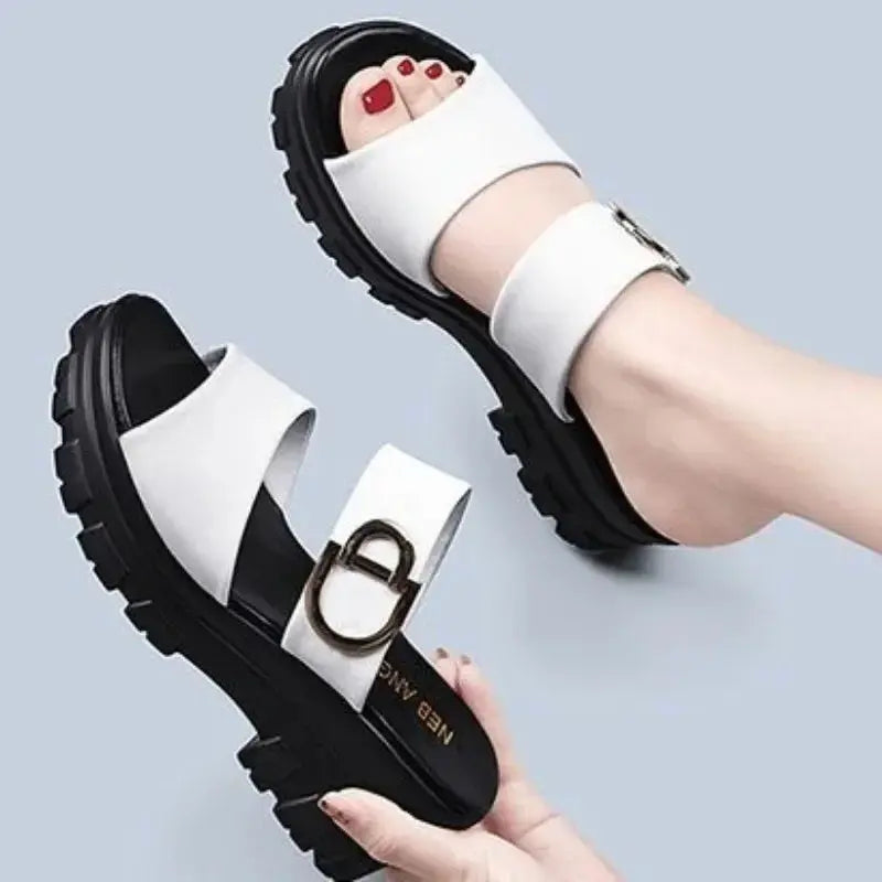 Woman Slippers Platform Sandals Thick Shoes For Women Casual Outside Slides Stylish Shoe High Quality Novelties Sale Luxury Beauty hair & fashionfj