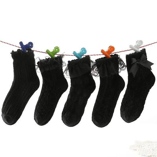 1 Pair Baby Girls Kids Socks Lace Ruffle Princess Mesh Children Short Breathable Cotton White Black Dance Toddler Socks