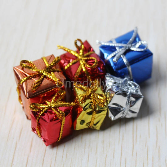 1/12 Scale Miniature Dollhouse Christmas Tree & Mini Fence Doll House X-mas Wreath Decoration Accessories Toy