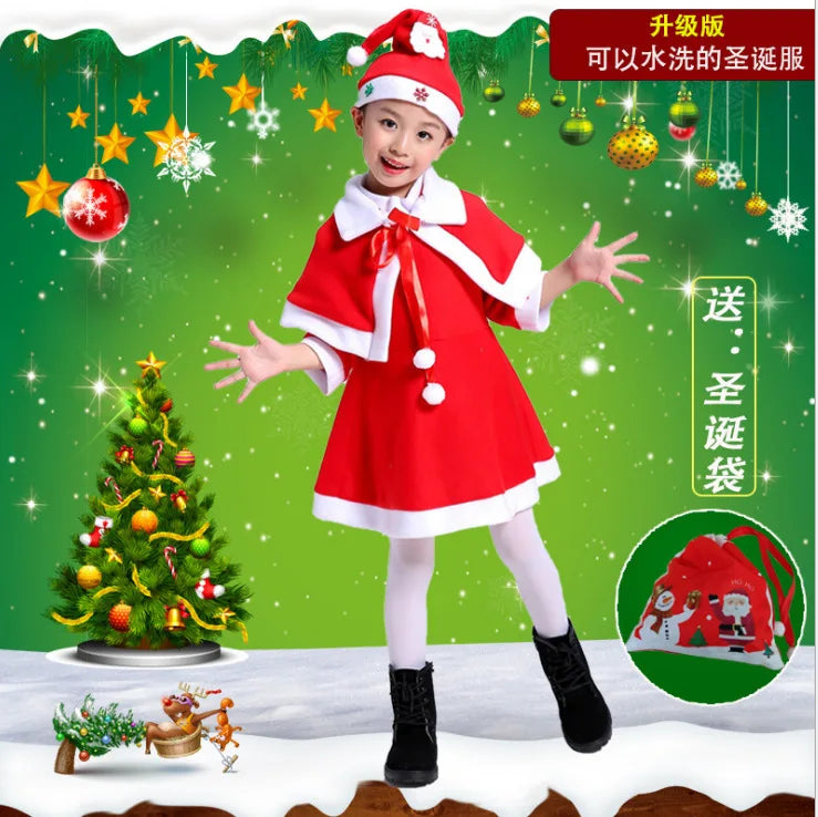 Christmas Baby Clothes Kids Santa Claus Cosplay Costume Boys Long Sleeve Clothes Toddler Girls Dress Cute Infant Winter Outwear