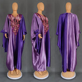 Abayas For Women Satin Boubou Robe Djellaba Femme Dubai African Muslim Fashion Dress 2024 Caftan Marocain Evening Party Dresses Beauty hair & fashionfj