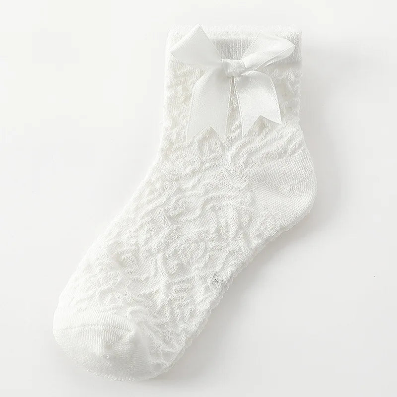 1 Pair Baby Girls Kids Socks Lace Ruffle Princess Mesh Children Short Breathable Cotton White Black Dance Toddler Socks