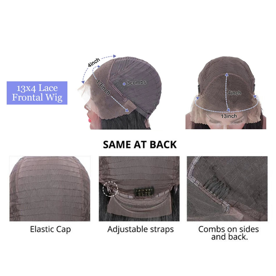 Brazilian Bob Body Wave Wigs 13x4 Transparent Lace Front Human Hair Loose Wave Short Wig 200% Density Lace Frontal Remy Wigs