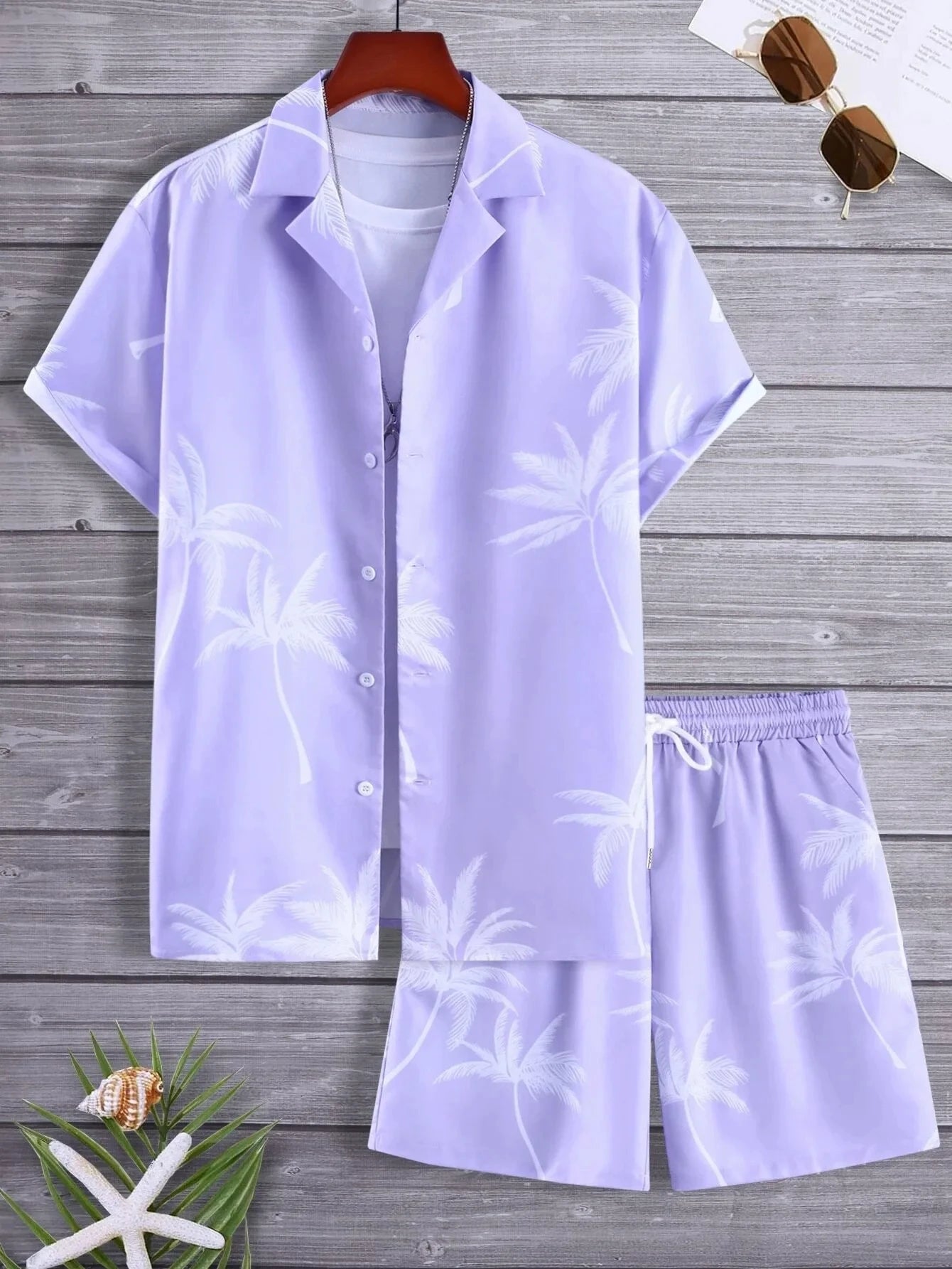 Kids Shirt Sets 3d Print Beach Coconut Tree Plaid Lapel Short Sleeve Casual Shirt Beach Shorts Summer Streetwear Hawaiian Suits Beauty hair & fashionfj