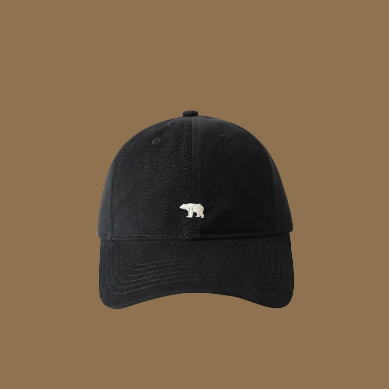 Polar Bear Embroidered Baseball Hats for Men and Women, Wide brims to Show Face, Small Retro Hats, Soft Top Duck Tongue Hats Beauty hair & fashionfj