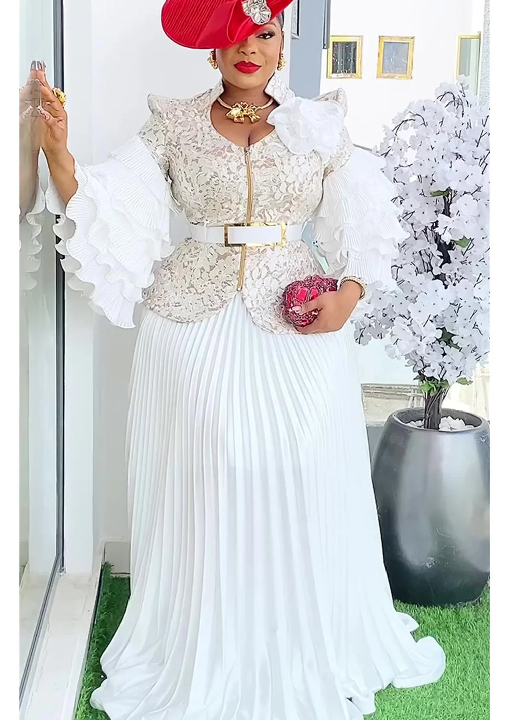 African Clothes for Women 2 PCS Sets Tops And Skirts Suits Dashiki Ankara Turkey Outfits Gown Plus Size Wedding Party Dresses