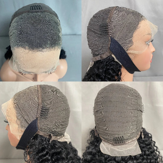 Brazilian Kinky Curly Hair Wigs 13x4 Transparent Lace Frontal Wigs Glueless Human Hair for Women 200% Density Pre Plucked