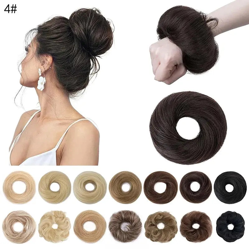Short Ponytail Bun Hair Extensions Tousled Updo Bun Hairpieces With Elastic Rubber Band Hair Accessories Beauty hair & fashionfj
