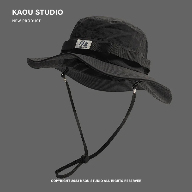 Outdoor Hiking Bucket Hats for Women Men Spring Summer Big Brim Fisherman Sun Protection Sun Hats Fashion Versatile Travel Cap Beauty hair & fashionfj