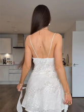 Glitter Flounce Mini Dress Woman Cinched Waist Sleeveless A-Line Halter Dresses Sexy Chic Women&