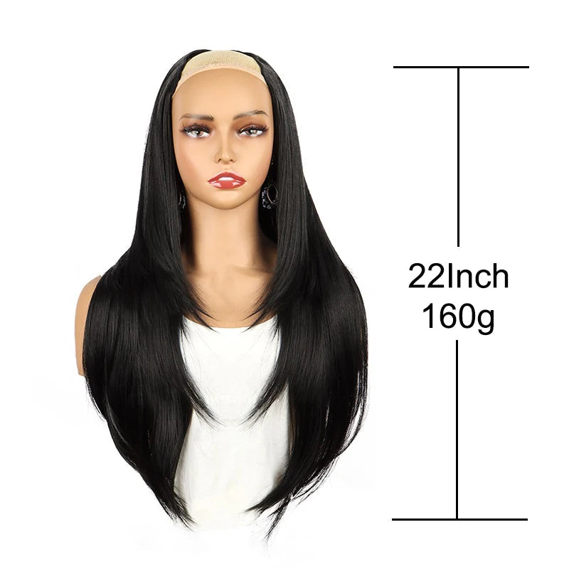 WIGSIN 22Inch Synthetic V-shaped Layered 4 Clips Long Straight Hair Extension Fashion Invisible Hairpiece Wig for Women Beauty hair & fashionfj