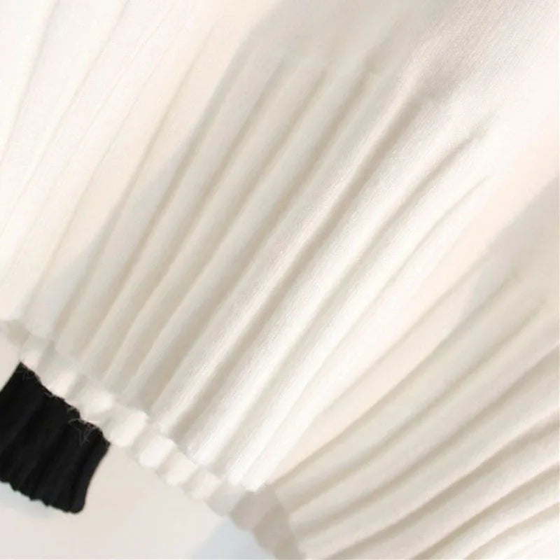 Lucyever Black White Autumn Winter Sweaters Women Soft Thick Loose Fit Knitted Pullovers Female Long Sleeve Turtleneck Sweater Beauty hair & fashionfj