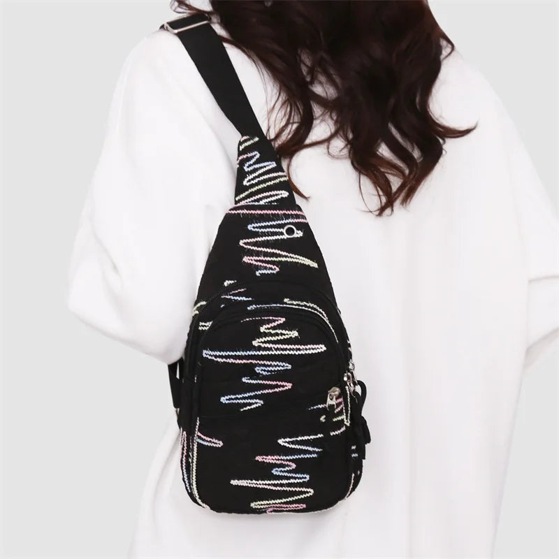 Crossbody Sling Backpack for Women Colorful Chest Bags Fashion Daypack Crossbody for Travel Sport Casual Tote Handbag Backpack