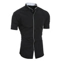 New men's solid color casual commuting short sleeved shirt Beauty hair & fashionfj