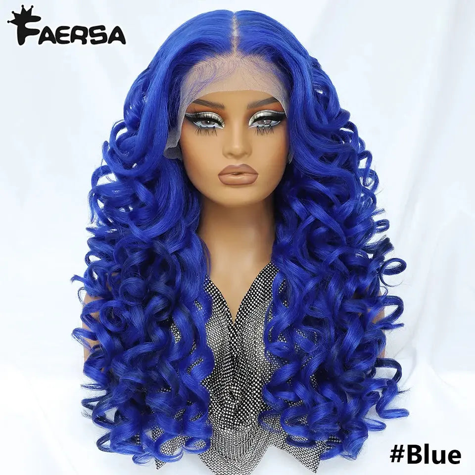 Latisha 13X6 HD 13X5X1 Synthetic Lace Front Wigs Curly Pre Plucked Lace Frontal Wig with Bangs for Women Highlight with Babyhair Beauty hair & fashionfj