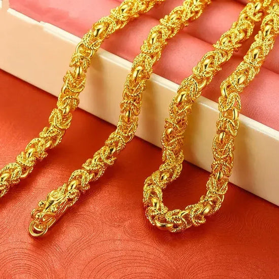 Mens and womens 18K gold necklace AU750 ball chain transfer domineering jewelry boss chain free shipping with certificate Beauty hair & fashionfj