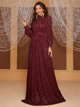 DEERVEADO Evening Dresses Woman Elegant A Line High Neck Full Sleeves Formal Occasion Party Dresses Evening Gowns Beauty hair & fashionfj