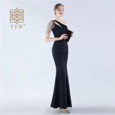 Women Dinner Evening Prom Dress Beading Sexy Formal Occasion Ball Gown Ceremony Party Classic Ladies Elegant Gala Dress 2024 New Beauty hair & fashionfj