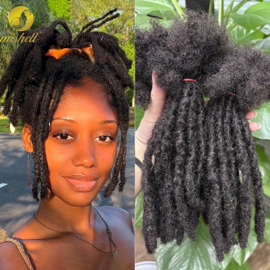 Dreadlock Extensions Human Hair 8 Inch 0.6cm Thickness Locs Inter Extensions for Women Men Kids Full Handmade Permanent Locs Beauty hair & fashionfj