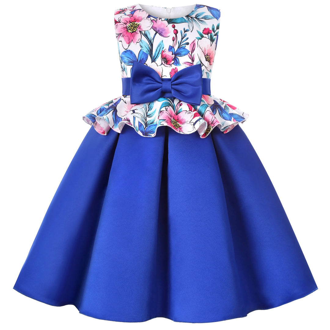 2025 New holiday party children's dress Children's puffy sleeve dress bow princess dress sold well Beauty hair & fashionfj