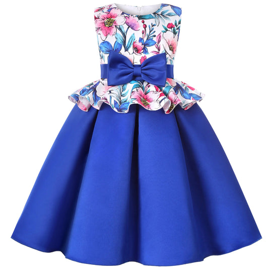 2025 New holiday party children's dress Children's puffy sleeve dress bow princess dress sold well Beauty hair & fashionfj