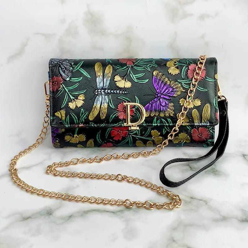 Women’s Leather Crossbody Bag – Stylish Long Wallet, Multi-functional Clutch Purse, Versatile Handbag for Daily Use