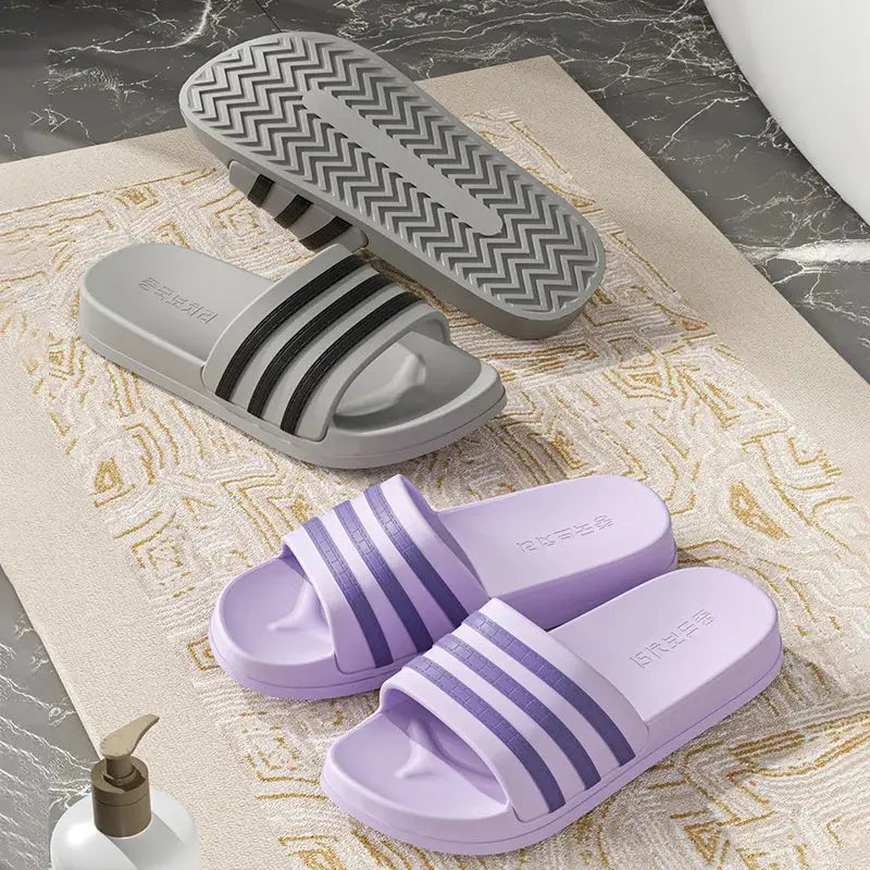 Cold slippers for women in summer, fashionable outerwear for couples, thick soled, non slip, one line mop, bathroom slippers Beauty hair & fashionfj