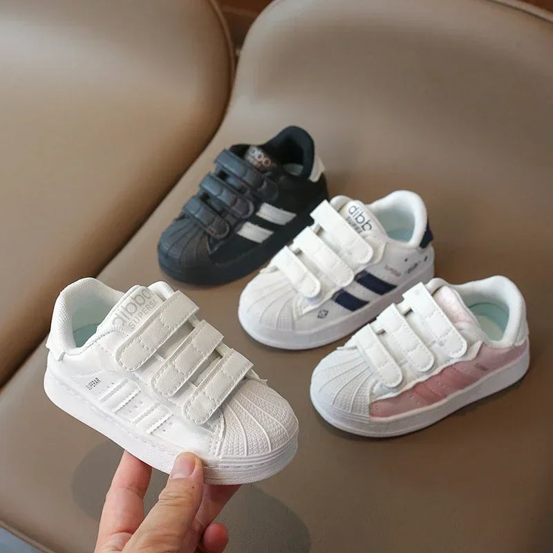 Children's Sneakers Kids Fashion Design White Non-slip Casual Shoes for Boys Girls Hook Breathable Sneakers Toddler Outdoor Shoe