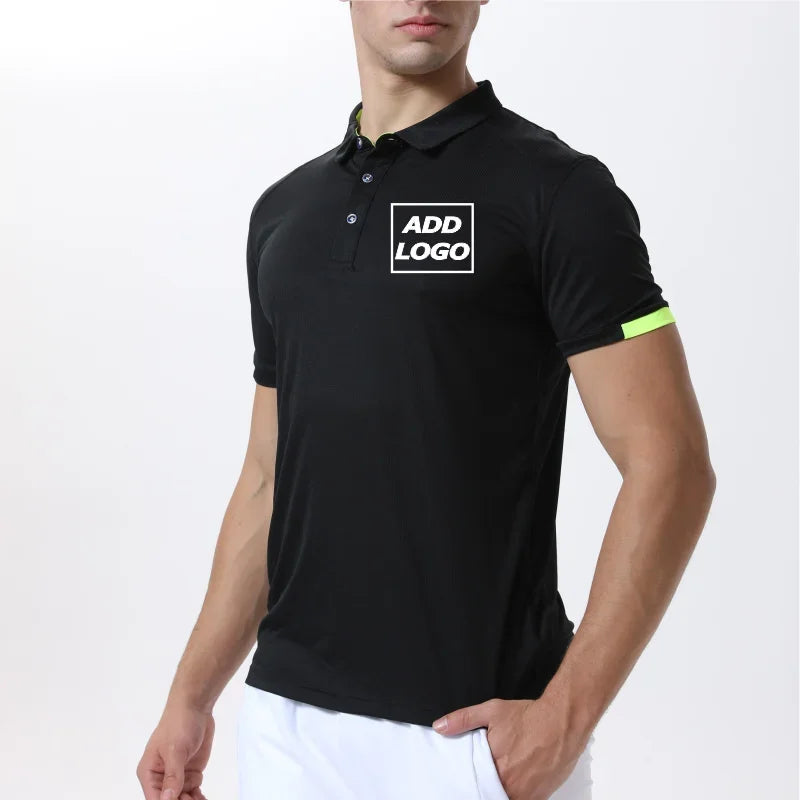 Quick-drying sports polo shirt custom printed company brand logo casual short-sleeved polo print shirt T-shirt 4XL 2025 Beauty hair & fashionfj