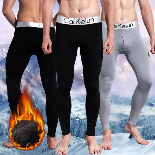 Warm tight leggings for men, autumn and winter with fleece running suit, high elasticity compression fitness training, autumn ﻿