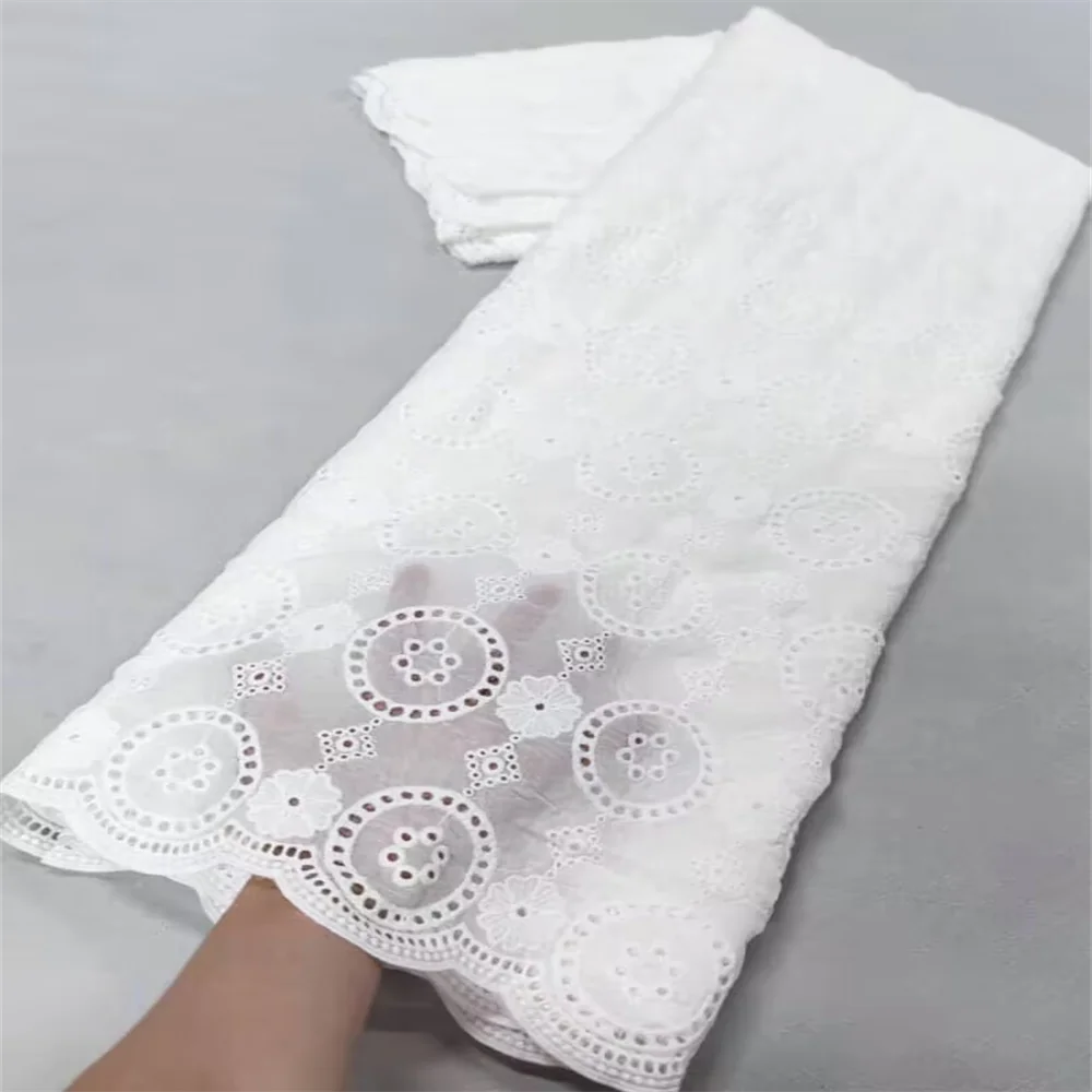 White Nigerian Lace Fabric 2023 High Quality African Net Lace Fabric With Sequins Embroidery Fabric For Wedding 5Yards Beauty hair & fashionfj