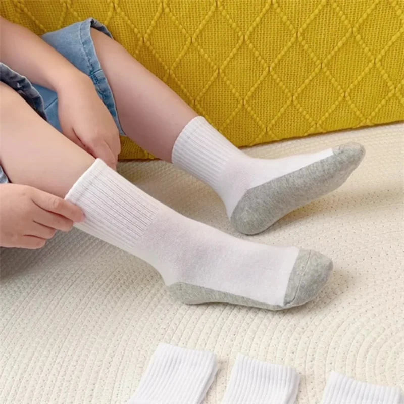 Children's Socks Boy Cotton White Kids Baby For Boys Spring Autumn Sports Student Home Teenagers Socks For Daily Life 4-16Years
