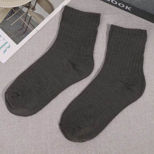 1/3pairs Cotton Men Socks Sport Mid Tube Autumn Winter Knitted Warm Cold-proof Stocking Black White Gray Simple Indoor Floor Sox