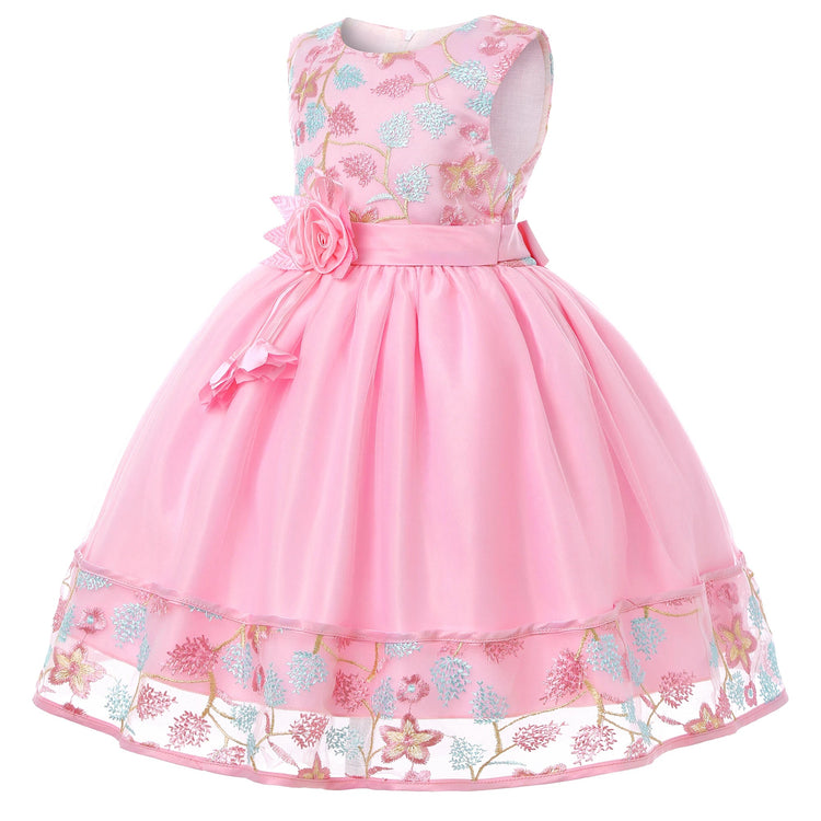 European and American embroidery dress dress girl&