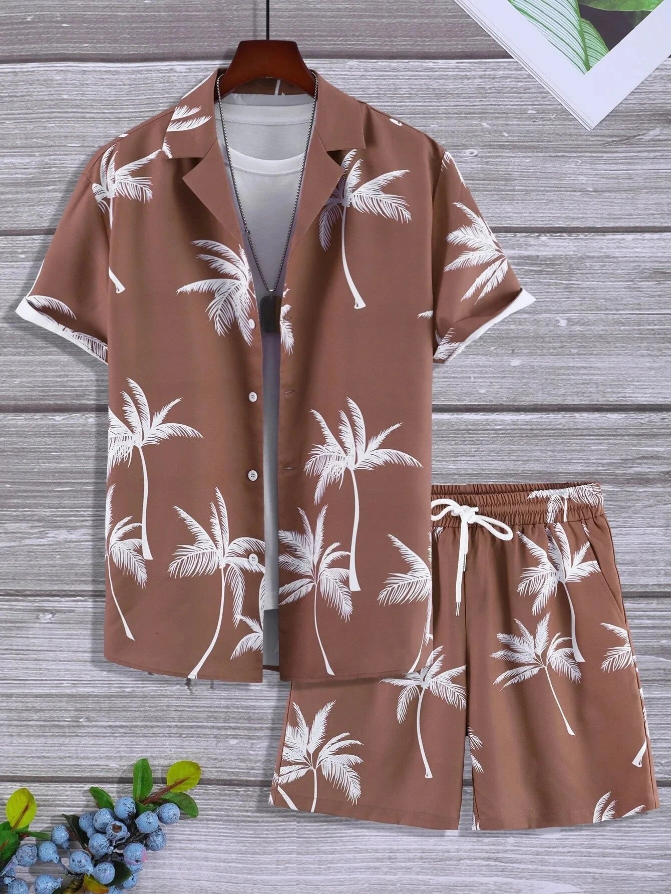 Kids Shirt Sets 3d Print Beach Coconut Tree Plaid Lapel Short Sleeve Casual Shirt Beach Shorts Summer Streetwear Hawaiian Suits Beauty hair & fashionfj
