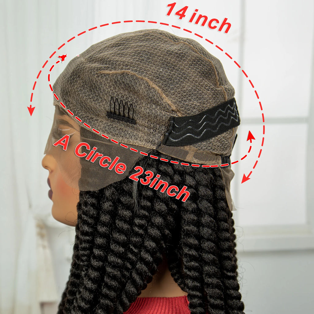 16 Inch Knotless Box Twist Braided Wigs HD Full Lace Braided Lace Wig for Women Natural Lace Front Braided Wigs with Baby Hair