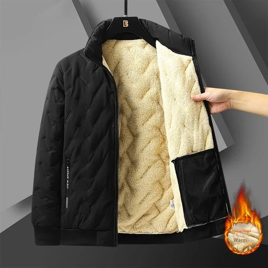 Winter Thickened Fleece Jackets for Men Windproof Snow Coats Men&