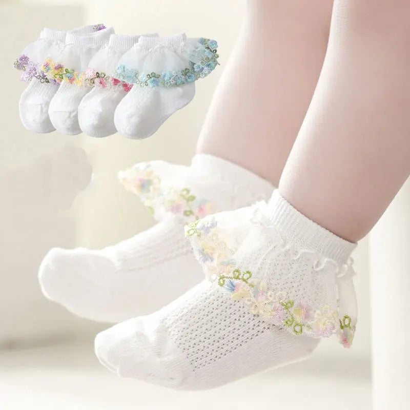 Girls Socks 2025 Spring Summer Breathable Mesh Lace Socks for Kids Baby Children Princess Socks Toddler Items Clothing