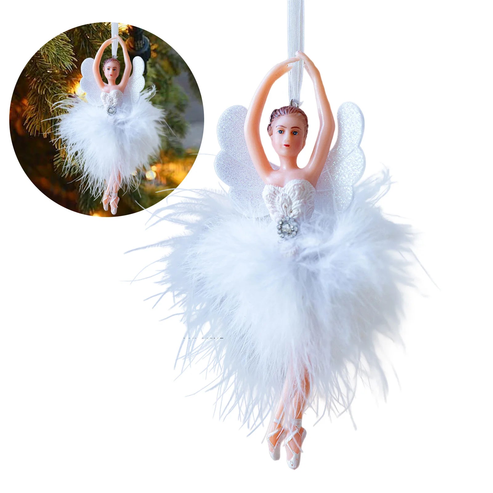 Christmas Tree Pendant Exquisite Elegant Fairy Hanging For Tree Branch 2025 Navidad New Year Thanksgiving Day Party Decorations