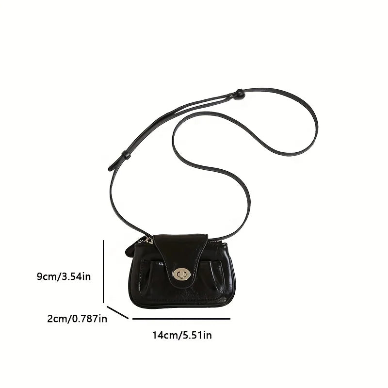 Elegant Mini Zipper Wallet for Women - Lightweight, Detachable Crossbody Strap, White Synthetic with Metallic Buckle Closure