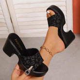 Summer Women Sandals Open-Toe Thick Platform Sandals Flip Flops Outdoor Chunky Heel Fashion Minimalist High Heels Shoes Women Beauty hair & fashionfj