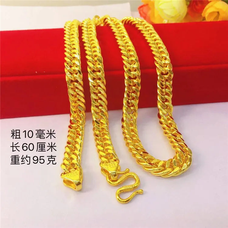 24K Gold Chunky Fu Knot Boss Necklace for Men | AU999 Pure Gold, Bold & Prestigious Beauty hair & fashionfj