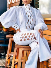 2 Piece Set Women Plus Size Hollow Out Sexy Young Daily Soft Full Sleeve Fashion Pants Wide Leg Wholesale Dropshipping Beauty hair & fashionfj