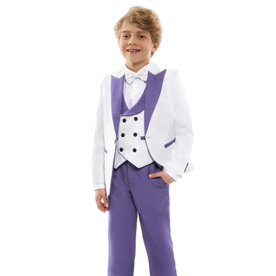 3 Pieces Boy Child Wedding Suits Formal Elegant Suit for Boys 4yrs To 12yrs Kids Boys Blazer Vest  Pants Suits Outfit Clothes