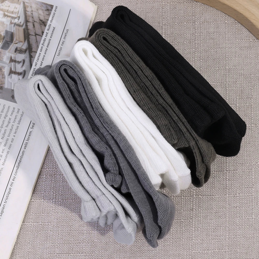 1/3pairs Cotton Men Socks Sport Mid Tube Autumn Winter Knitted Warm Cold-proof Stocking Black White Gray Simple Indoor Floor Sox