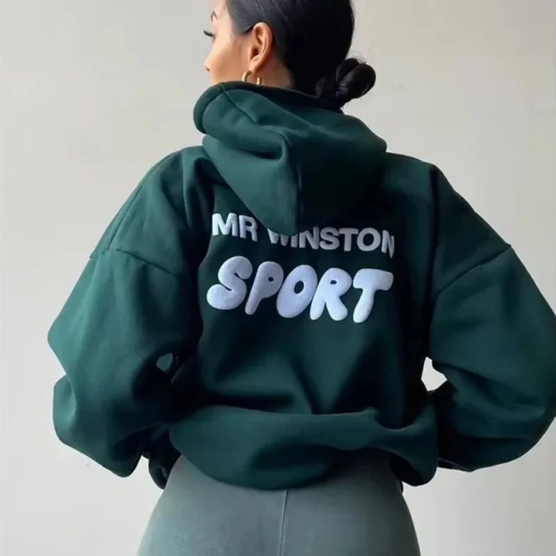 Hooded sweatshirt women's 2025 autumn and winter new style youthful and fashionable oversized street couple pullover sweatshirt Beauty hair & fashionfj